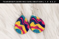 Retro Pop Art Teardrop Earring Sublimation PNG Design Product Image 1