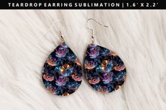 Flower Teardrop Earring Sublimation PNG Design Product Image 1