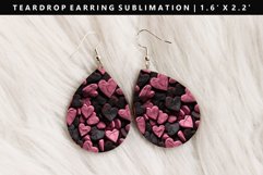 Heart Teardrop Earring Sublimation PNG Design Product Image 1