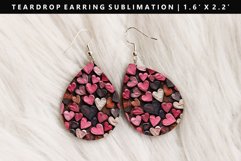 Heart Teardrop Earring Sublimation PNG Design Product Image 1