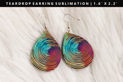 Retro Pop Art Teardrop Earring Sublimation PNG Design Product Image 1