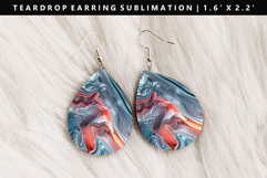 Abstract Teardrop Earring Sublimation PNG Design Product Image 1