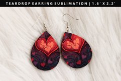 Valentine Teardrop Earring Sublimation PNG Design Product Image 1