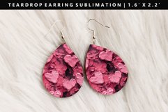 Heart Teardrop Earring Sublimation PNG Design Product Image 1