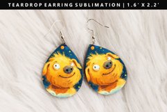 Funny Dog Teardrop Earring Sublimation PNG Design Product Image 1