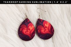 Valentine Teardrop Earring Sublimation PNG Design Product Image 1