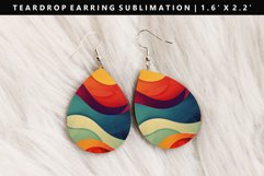 Retro Pop Art Teardrop Earring Sublimation PNG Design Product Image 1
