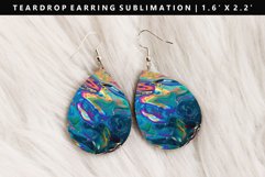 Iridescent Teardrop Earring Sublimation PNG Design Product Image 1