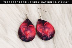 Valentine Teardrop Earring Sublimation PNG Design Product Image 1