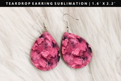 Heart Teardrop Earring Sublimation PNG Design Product Image 1