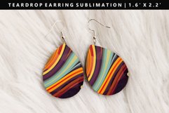 Retro Pop Art Teardrop Earring Sublimation PNG Design Product Image 1