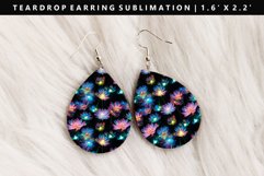 Flower Teardrop Earring Sublimation PNG Design Product Image 1