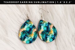 Alcohol Ink Teardrop Earring Sublimation PNG Design Product Image 1