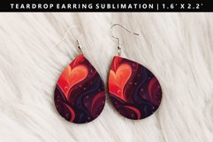 Valentine Teardrop Earring Sublimation PNG Design Product Image 1