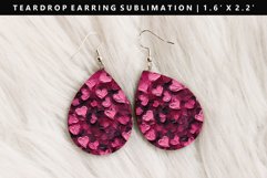 Heart Teardrop Earring Sublimation PNG Design Product Image 1