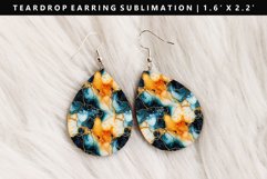 Alcohol Ink Teardrop Earring Sublimation PNG Design Product Image 1