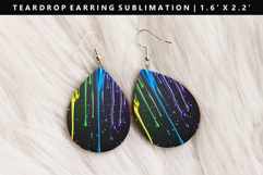 Rainbow Teardrop Earring Sublimation PNG Design Product Image 1