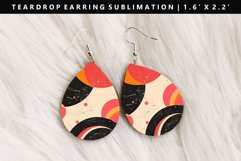 Retro Pop Art Teardrop Earring Sublimation PNG Design Product Image 1