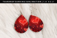 Valentine Teardrop Earring Sublimation PNG Design Product Image 1
