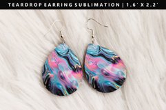 Iridescent Teardrop Earring Sublimation PNG Design Product Image 1