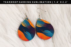 Retro Pop Art Teardrop Earring Sublimation PNG Design Product Image 1