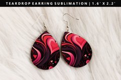 Valentine Teardrop Earring Sublimation PNG Design Product Image 1