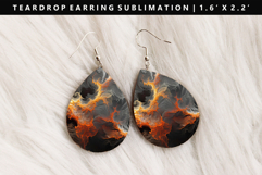 Abstract Teardrop Earring Sublimation PNG Design Product Image 1