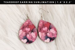 Heart Teardrop Earring Sublimation PNG Design Product Image 1