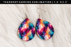 Alcohol Ink Teardrop Earring Sublimation PNG Design Product Image 1
