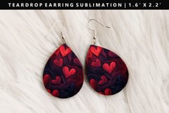 Valentine Teardrop Earring Sublimation PNG Design Product Image 1