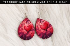 Valentine Teardrop Earring Sublimation PNG Design Product Image 1