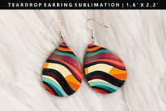 Retro Pop Art Teardrop Earring Sublimation PNG Design Product Image 1