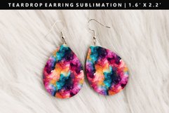 Alcohol Ink Teardrop Earring Sublimation PNG Design Product Image 1