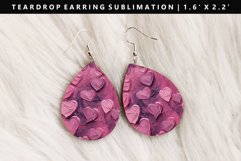 Heart Teardrop Earring Sublimation PNG Design Product Image 1