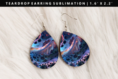 Abstract Teardrop Earring Sublimation PNG Design Product Image 1