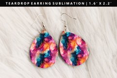 Alcohol Ink Teardrop Earring Sublimation PNG Design Product Image 1