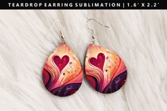 Valentine Teardrop Earring Sublimation PNG Design Product Image 1