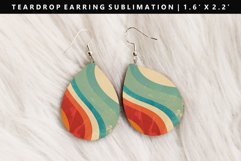 Retro Pop Art Teardrop Earring Sublimation PNG Design Product Image 1