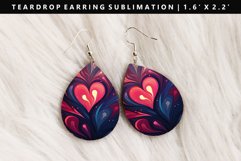 Valentine Teardrop Earring Sublimation PNG Design Product Image 1