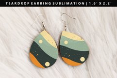 Retro Pop Art Teardrop Earring Sublimation PNG Design Product Image 1