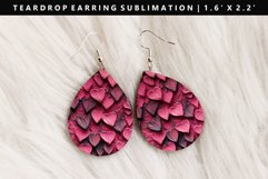 Heart Teardrop Earring Sublimation PNG Design Product Image 1