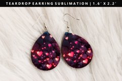 Valentine Teardrop Earring Sublimation PNG Design Product Image 1