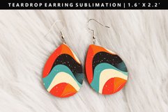 Retro Pop Art Teardrop Earring Sublimation PNG Design Product Image 1