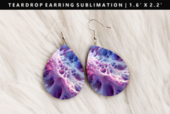 Abstract Teardrop Earring Sublimation PNG Design Product Image 1