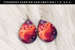 Valentine Teardrop Earring Sublimation PNG Design Product Image 1