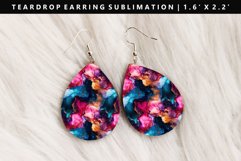 Alcohol Ink Teardrop Earring Sublimation PNG Design Product Image 1