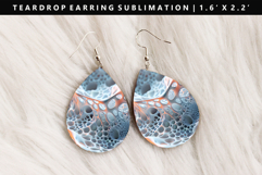 Abstract Teardrop Earring Sublimation PNG Design Product Image 1