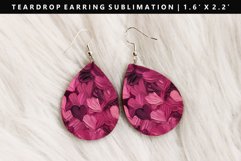 Heart Teardrop Earring Sublimation PNG Design Product Image 1