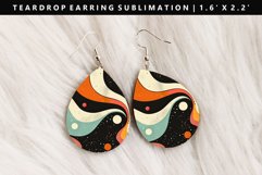 Retro Pop Art Teardrop Earring Sublimation PNG Design Product Image 1