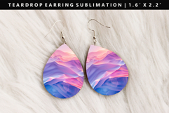 Abstract Teardrop Earring Sublimation PNG Design Product Image 1